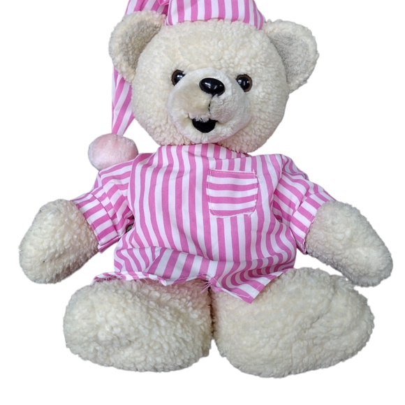 Peek A Boo Pajama Bear in Pink and White - Picture 3 of 7